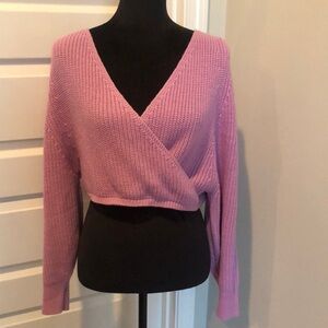 4/$15 Women's Pink Wrap Sweater